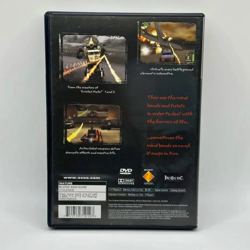 Twisted Metal Black ( Sony PlayStation 2 PS2 ) 100% CIB MINT REG CARD